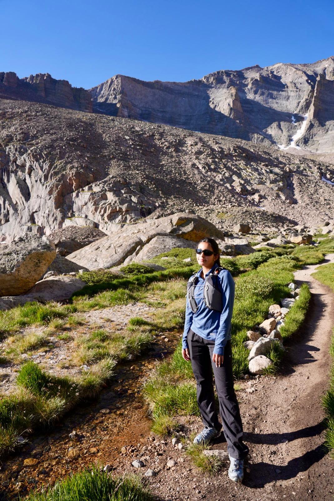 Aranya on an alpine trail